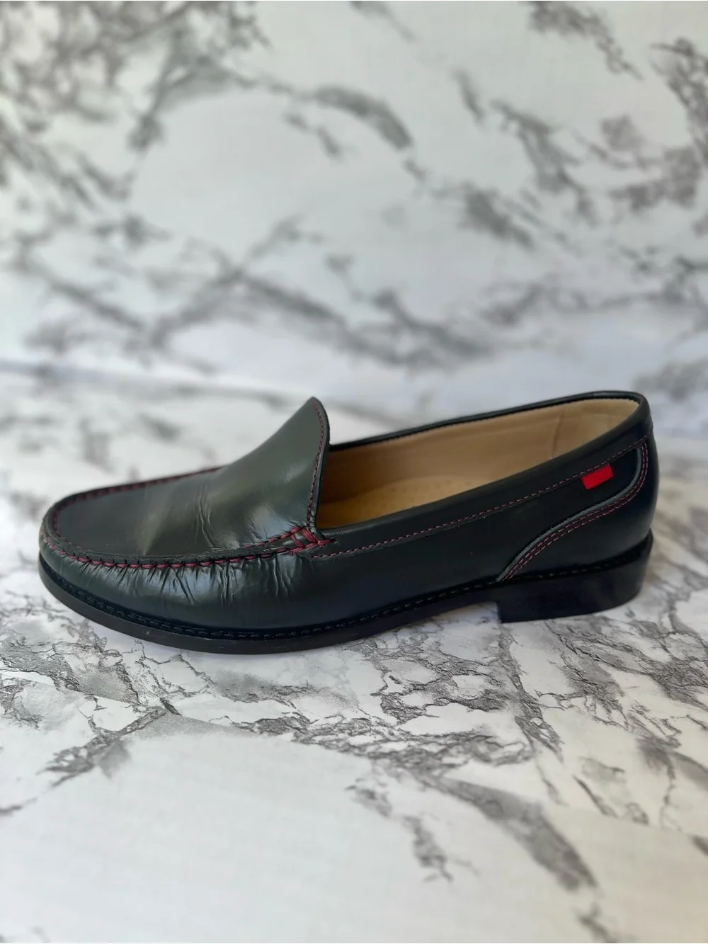 Marc Joseph Mason Boulevard Navy Blue Leather Loafers 10 Quiet Luxury